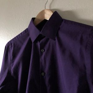 JF J.Ferrar Slim Purple Dress Shirt